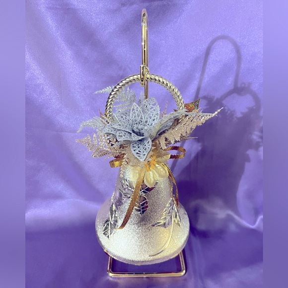 HANDCRAFTED • Light Gold with Silver Jingle Bell • Great for Christmas - Picture 2 of 6